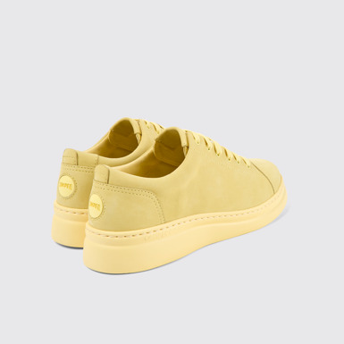 Back view of Runner Up Yellow nubuck sneakers for women