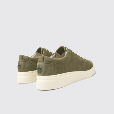 Back view of Runner Up Green nubuck sneakers for women