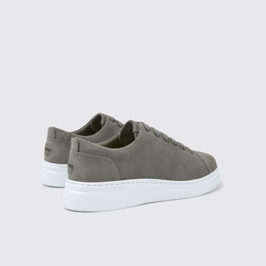 Back view of Runner Up Gray nubuck sneakers for women