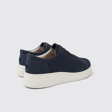 Back view of Runner Up Blue Nubuck Sneakers for Women.