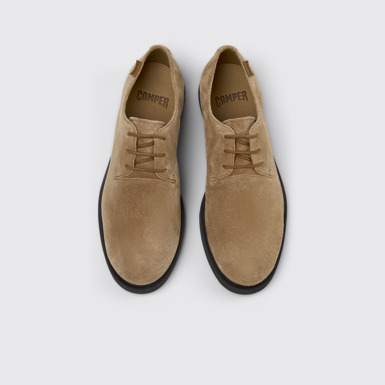 Iman Zapatos de piel serraje marrones para mujer.