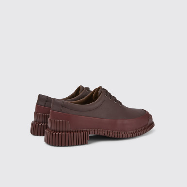 Back view of Pix Burgundy leather lace-up shoes