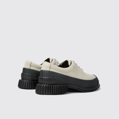 Back view of Pix Black and gray leather shoes for women