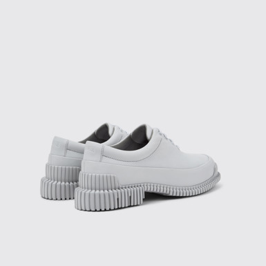 Back view of Pix Gray Leather Shoe for Women