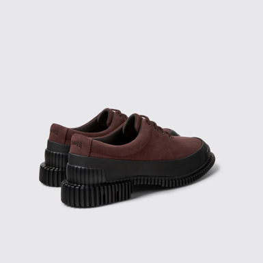 Back view of Pix Burgundy Nubuck and Leather Shoes for Women.