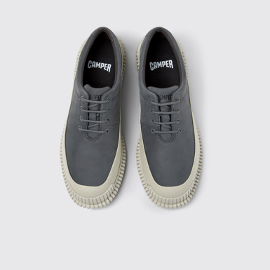 Pix Zapatos de piel nobuk gris para mujer.
