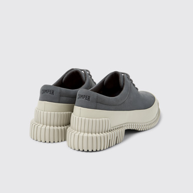 Back view of Pix Gray Nubuck Leather Shoes for Women.