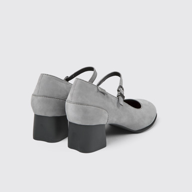 Back view of Katie Gray nubuck Mary Jane heels