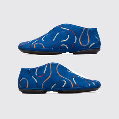 Side view of Twins Blue Ballerinas for Women