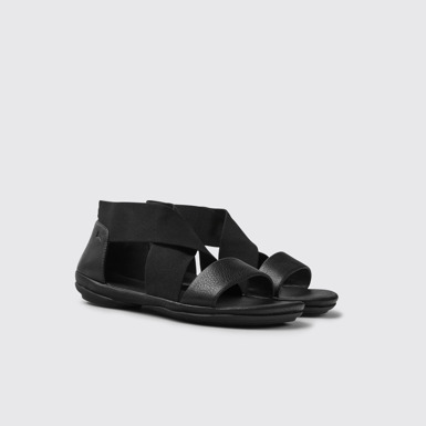 Front view of Right Black Sandals for Women