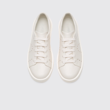 Overhead view of Courb Cream women's sneaker