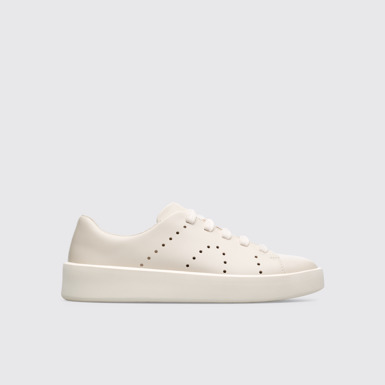 Side view of Courb Cream women's sneaker