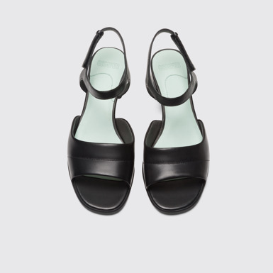 Overhead view of Katie Black Sandals for Women