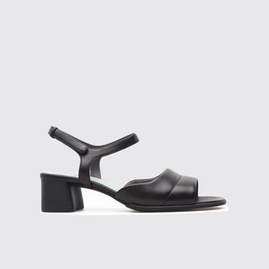 Side view of Katie Black Sandals for Women