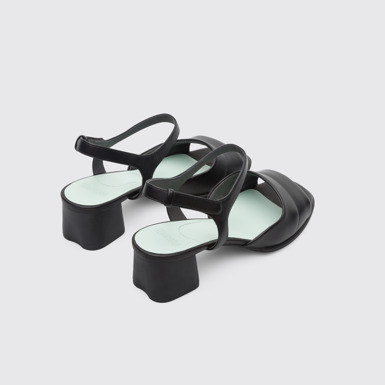 Back view of Katie Black Sandals for Women