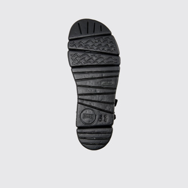 The sole of Oruga Up Black recycled PET sandals for women