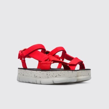 Front view of Oruga Up Red sandal for women