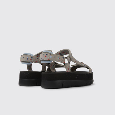Back view of Oruga Up Multicolored recycled PET sandals for women
