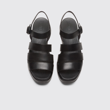 Overhead view of Misia Black Sandals for Women