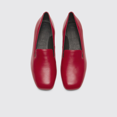 Overhead view of Casi Myra Red Flat Shoes for Women