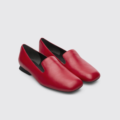 Front view of Casi Myra Red Flat Shoes for Women