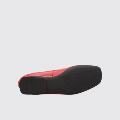 The sole of Casi Myra Red Flat Shoes for Women
