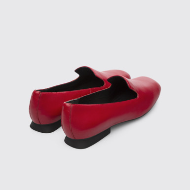 Back view of Casi Myra Red Flat Shoes for Women