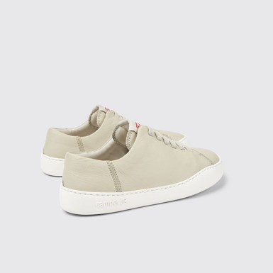 Back view of Peu Touring Gray leather sneakers for women