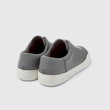 Back view of Peu Touring Gray Leather Sneaker for Women