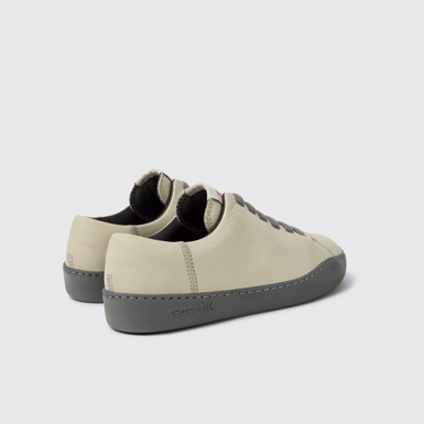 Back view of Peu Touring Gray leather sneakers for women