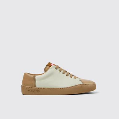 Side view of Twins Multicolored leather sneakers for women