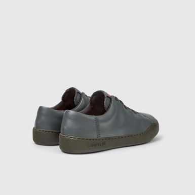 Back view of Peu Touring Gray Leather Sneakers for Women.