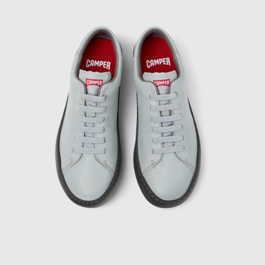 Overhead view of Peu Touring Gray Leather Sneaker for Women.