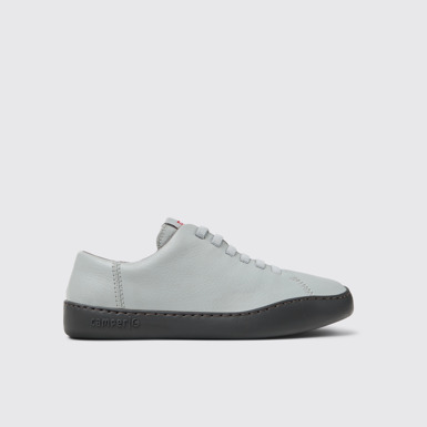 Side view of Peu Touring Gray Leather Sneaker for Women.