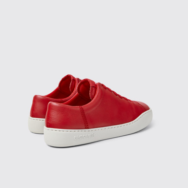 Back view of Peu Touring Red Leather Sneakers for Women.