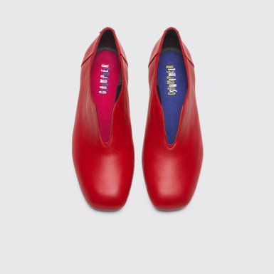 Overhead view of Twins Red Flat Shoes for Women
