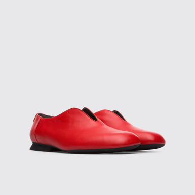 Front view of Twins Red Flat Shoes for Women