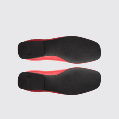 The sole of Twins Red Flat Shoes for Women