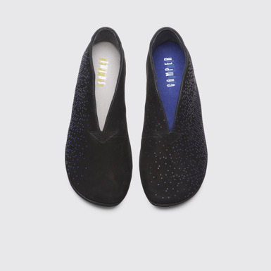Overhead view of Twins Black Flat Shoes for Women