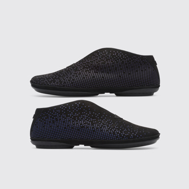 Side view of Twins Black Flat Shoes for Women