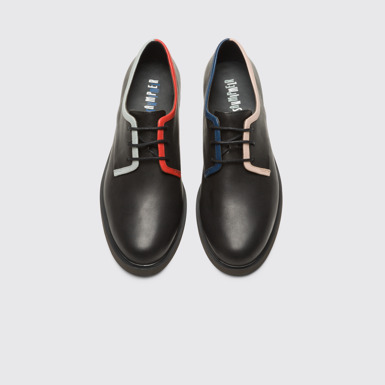 Overhead view of Twins Women's black TWINS lace up shoe