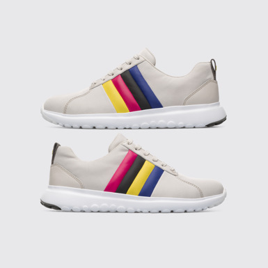 Side view of Twins Beige Sneakers for Women