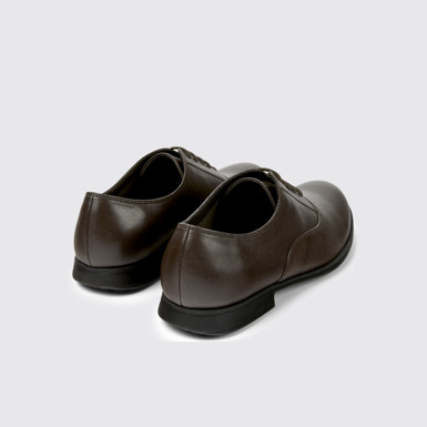 Back view of Mil Brown leather shoes for women