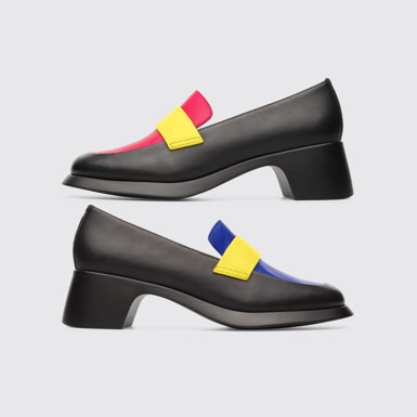 Side view of Twins Multicolor heels for women