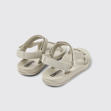Back view of Match Gray textile sandals for women
