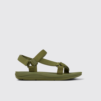 Side view of Match Green Textile Sandal for Women