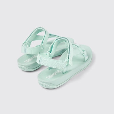 Back view of Match Blue Textile Sandal for Women