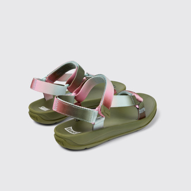 Back view of Twins Multicolored Textile Sandal for Women