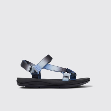 Side view of Twins Multicolored Textile Sandal for Women