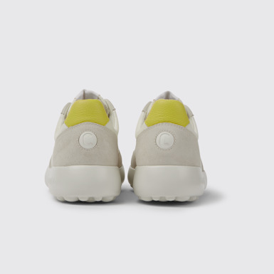 Back view of Pelotas XLite White nubuck and recycled PET sneakers for women